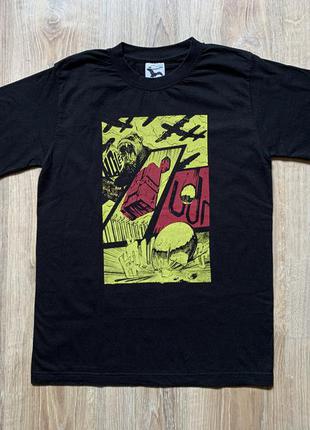 Чоловіча вінтажна бавовняна футболка з принтом в стилі стріт-арт adler