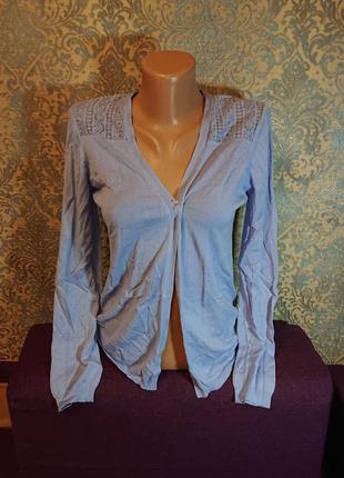 Красивая женская кофта кардиган с кружевной спиной джемпер размер 42/44