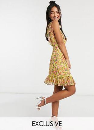 Шикарное натуральное платье в цветы и с кружевом от магазина asos!