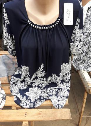 Блузка женская летняя масло крой свободный1 фото