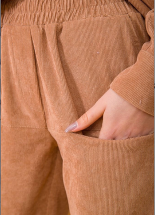 Штаны женские вельветовые цвет коричневый5 фото
