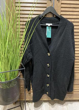 Шикарный тёплый свитер кардиган на пуговицах с шерстью h&m6 фото