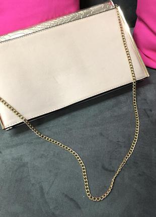 Сумка бежевая сумочка клатч від бренду atmosphere  в ніжному пудровому кольорі 🌸4 фото