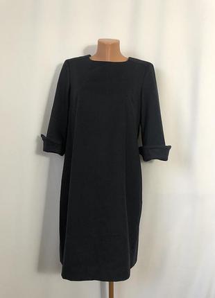 Тепле чорне плаття-футляр базове плаття міді осіннє зимове весняне преппі old money