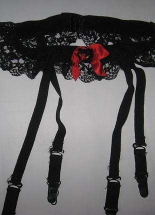 8-10 с-м оригінальний чорний пояс для панчіх