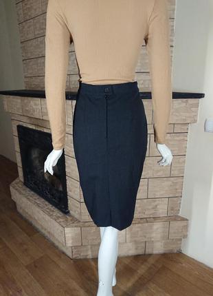 Max mara шерстяная стрейчевая юбка прямого кроя размер м4 фото