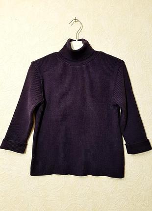 Красивый свитер гольф рубчик лапша тёплый сиреневый женский размер м 46 48