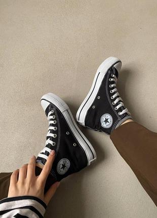 Converse high x chuck taylor platform black, женские высокие кеды конверс