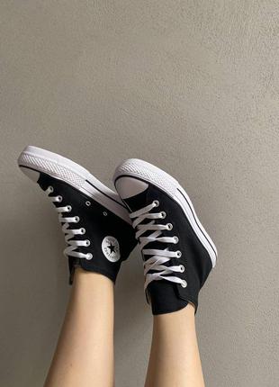 🤩🖤converse high x chuck taylor platform black premium quality🖤🤩жіночі кеди конверс преміум, кеді жіночі конверс весна-осінь9 фото