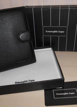 Мужской кошелек, обложка для документов, ermenegildo zegna, кожа, италия