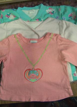 Набір 3 штуки фірмові натуральні кофтинки 2-6 міс.