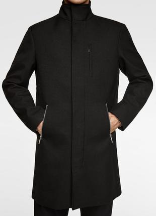 Черное пальто zara