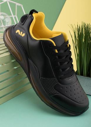 Стильные черные мужские кроссовки на толстой подошве деми модные кроссы1 фото