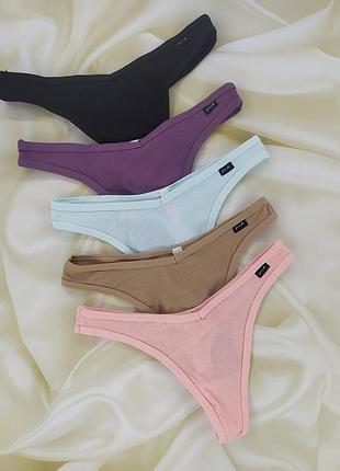 Комплект бавовняних трусиків pink victoria's secret