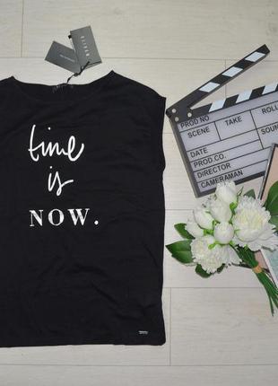 S/l/xl новая фирменная женская футболка с блестящим принтом mohito time is now2 фото