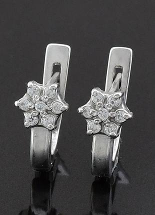 Сережки срібло 925 кульчики срібні квіточка 2338