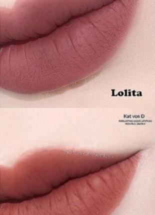 Жидкая матовая губная помада kat von d everlasting liquid lipstick оттенок lolita7 фото