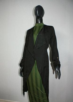 Кардиган чорний подовжений гобелен гілок і квітів, відкладний комір, 14/10/42 (3929)