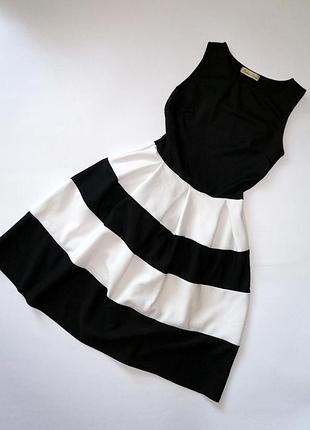 Сукня трикотажне, молочний з чорним cameo rose (камео рос) - 36 р.