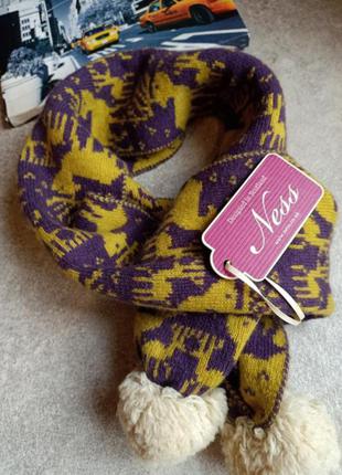 Тёплый шерстяной шарф с орнаментом ness