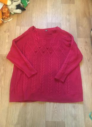 Батал большой размер стильный тёплый шерстяной свитер свитерок кофта кофточка джемпер