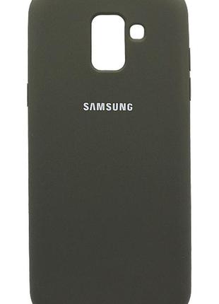 Чохол silicone cover samsung galaxy a8 plus 2018 deep olive