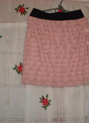 Юбка розового цвета"look",14-15 лет,95%полиэстер,5%эластан.