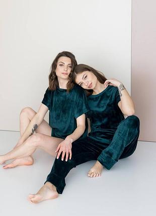 Комплект трійка з плюшевого велюру