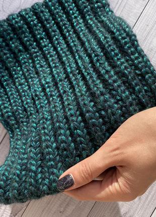 Тюрбан чалма біла тепла тюрбан шапка велюрова мохер