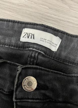 Серые джинсы скинни  зара zara узкие джинсы4 фото