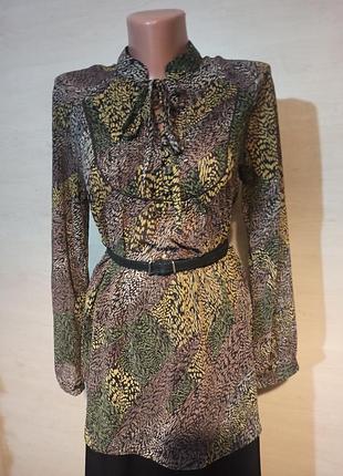 Тонка блуза туніка на пуговичкахс довгим рукавом principles petite