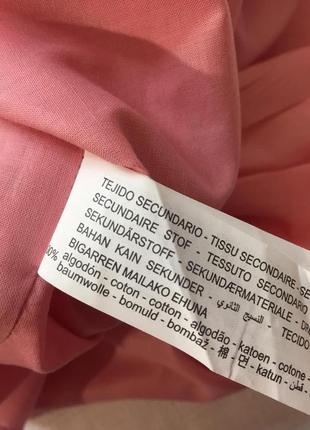 Платье мини zara розовое с квадратным вырезом, объёмные рукава буфы пышные, свободное4 фото