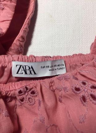 Платье мини zara розовое с квадратным вырезом, объёмные рукава буфы пышные, свободное5 фото