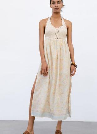 Zara сарафан платье сукня кружево вискоза размер м s
новый