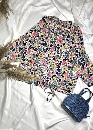 Сорочка шифонова в квітковий принт, шифоновая блуза, блузка1 фото