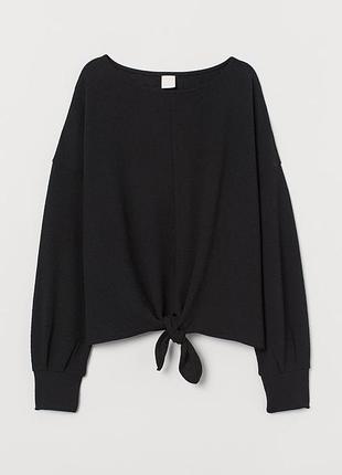 Лонгслив топ вільного крою з вузлом спереду