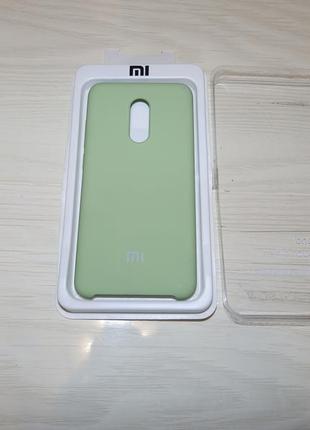 Чехол silicone cover для xiaomi redmi 5 серо-зелёный3 фото