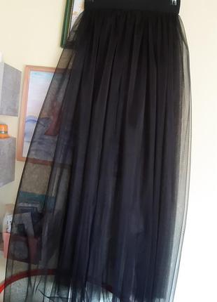 Прозрачная фатиновая юбка в пол2 фото