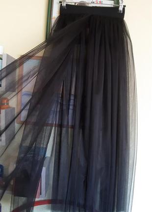 Прозора фатиновая спідниця в підлогу1 фото