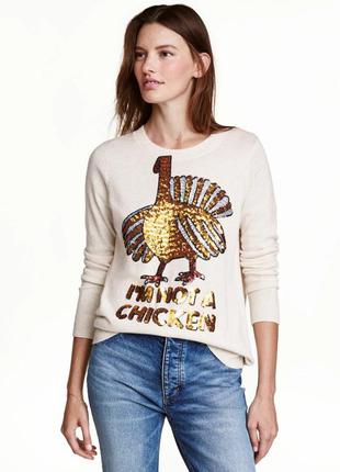 Натуральний меланжевий светр, джемпер xs s
