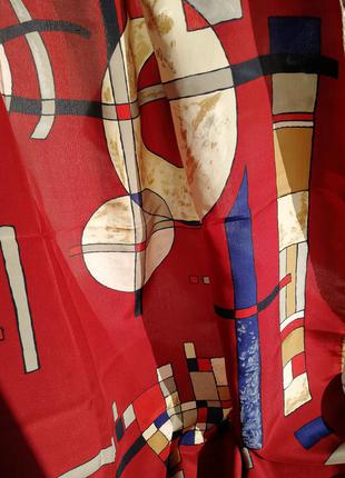 Дизайнерський шовковий хустку massimiliano з геометричними принтом* абстракція2 фото