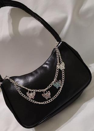 Сумочка багет з метеликами