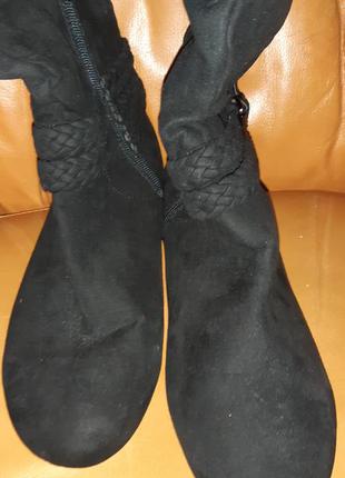 Чорні чоботи woman by gemo замша еко р392 фото