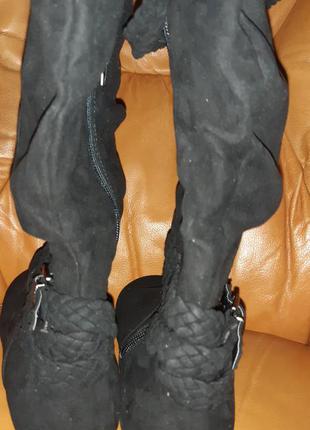 Чорні чоботи woman by gemo замша еко р397 фото