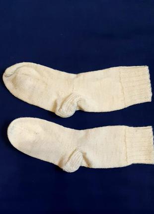 Белые айвори шерстяные носки машинной вязки  на 1-9 лет4 фото