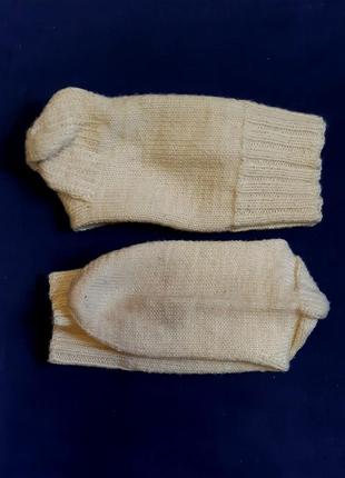 Белые айвори шерстяные носки машинной вязки  на 1-9 лет5 фото