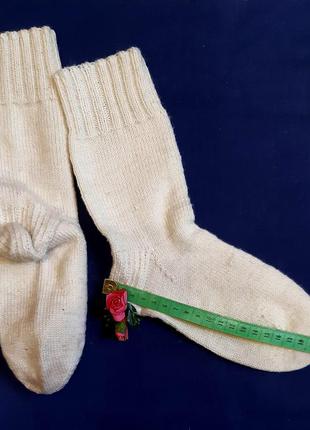 Белые айвори шерстяные носки машинной вязки  на 1-9 лет6 фото