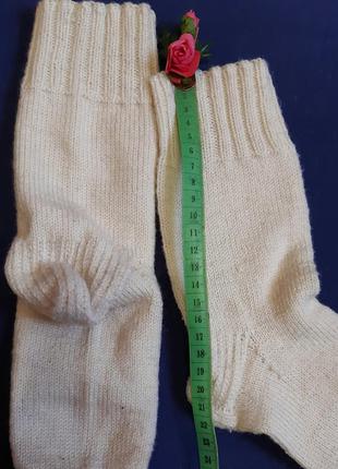 Білі айворі вовняні шкарпетки машинної в'язки на 1-9 років7 фото