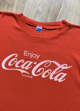 Чоловіча рідкісна вінтажна ретро бавовняна футболка з принтом vintage enjoy coca cola 19803 фото