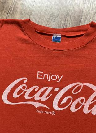Чоловіча рідкісна вінтажна ретро бавовняна футболка з принтом vintage enjoy coca cola 19804 фото